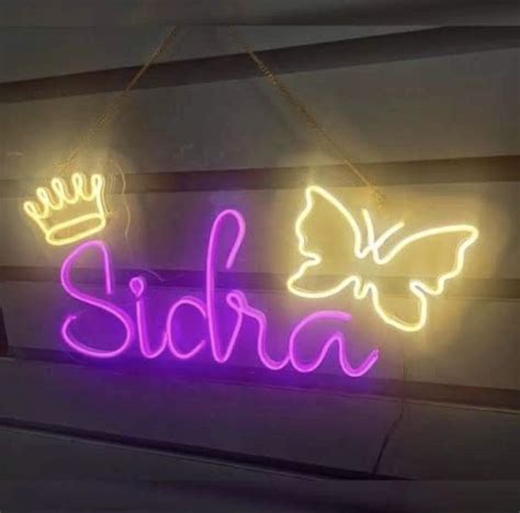Custom Neon Sign with Sidra and Butterfly