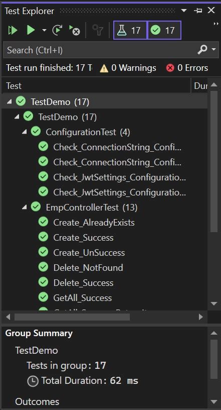 xUnit Test Cases in .Net Core Example 的图像结果
