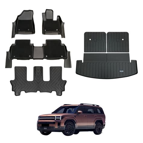 Buy Double-Layer Car Floor Mats for Hyundai Santa Fe 7 Seater 2024 ...