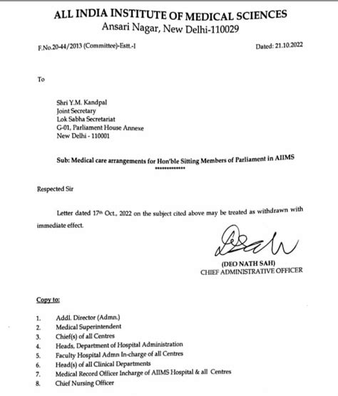 Under flak, AIIMS Delhi withdraws SOPs giving VIP medical treatment to ...