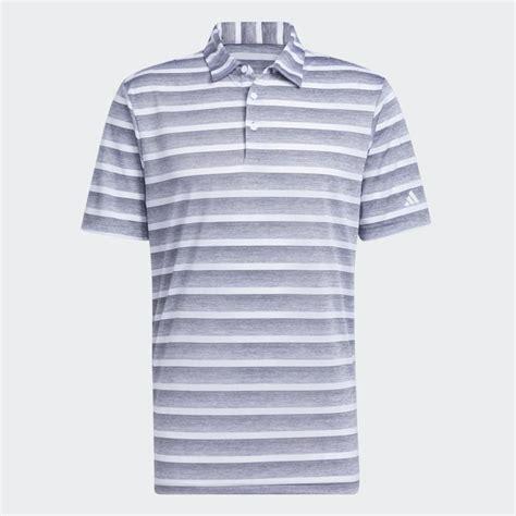 adidas Two-Color Striped Polo Shirt - Grey | Free Shipping with adiClub ...