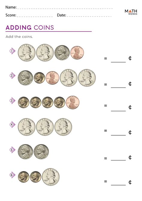 Image result for Adding Money Math Worksheets