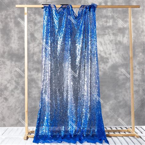 Royal Blue to Silver to Royal Blue Ombre Sequin Fabric - OneYard