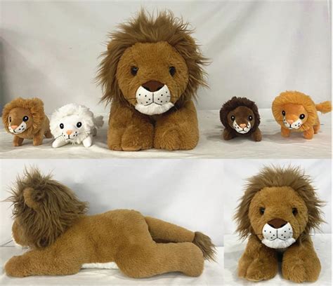 Amazon.com: Honoson 5 Pcs Lion Plush Set Large Lion Stuffed Animal with ...