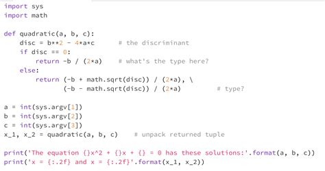 Quadratic Formula in Python Code 的图像结果
