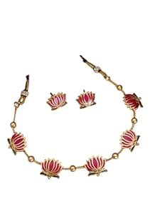Buy Atasi International Traditional Lotus Flower Design Necklace ...