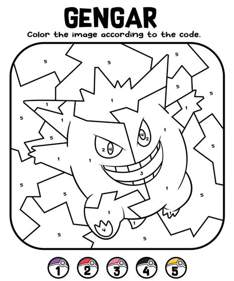 Image result for Pokemon Color by Number Coloring Pages