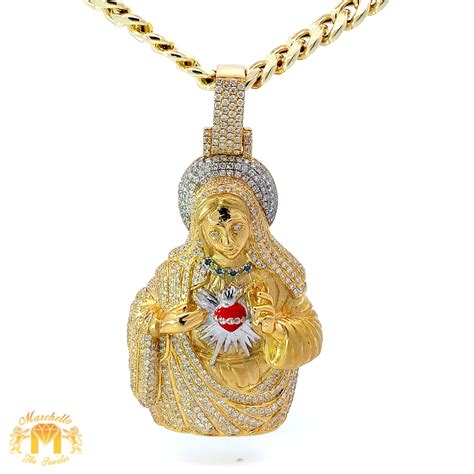 3 piece deal: 4.10ct Diamond 14k Yellow Gold Mary Pendant + 14k Yellow ...