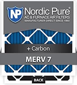 Nordic Pure 17x20x1CustomM7+C-6 Merv 7 + Carbon AC Furnace Filter, 6 ...