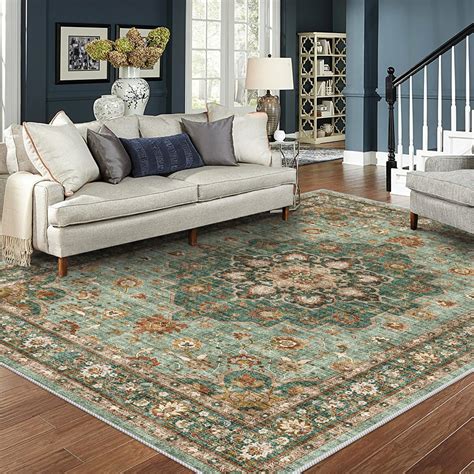 Amazon.com: 8x10 Area Rug for Living Room - Machine Washable Rug with ...