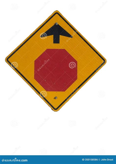 A Traffic Sign, Stating Traffic Must Stop Up Ahead. Stock Photo - Image ...