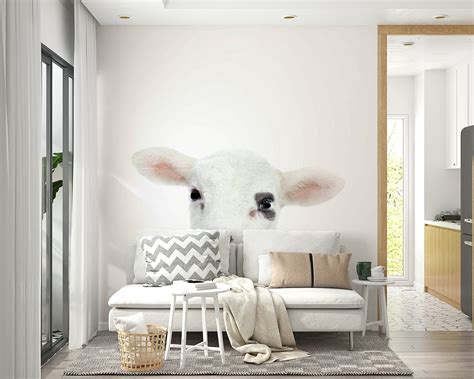 Baby Lamb Wall Mural – Soft & Cozy Wallpaper for Walls