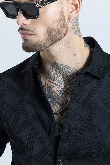 Buy Men's Quadrome Black Shirt Online | SNITCH
