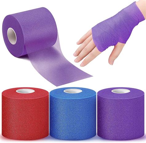 3 Rolls Pre Wrap Tape 2.75 Inch x 90 Yards Athletic Foam Underwrap ...