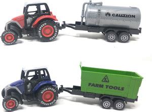 FLICK IN Friction Powered Pull Back & Go Farm Fire Park Farmer Trolley ...