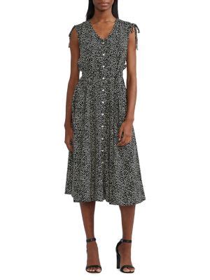 Print Sleeveless Fit-&-Flare Dress