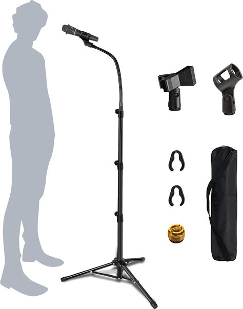 Amazon.com: Ramzi Mic Stand,Double Support Tripod Microphone Stand ...