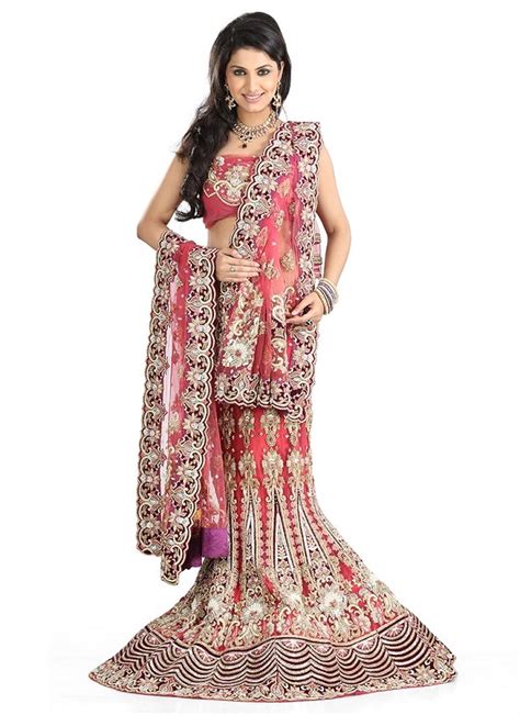 Pink-Net-Fish-Cut-Lehenga-Choli-GH30B821302-u – India's Wedding Blog
