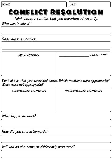Conflict Resolution Exercises For High School Students | Relationship ...