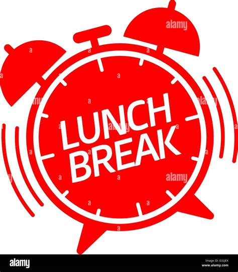 Lunch break alarm clock ringing vector illustration Stock Vector Image ...