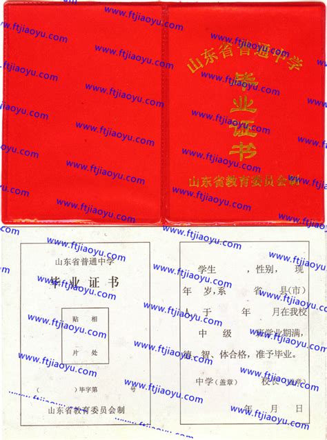 2017新版山东省普通高级中学毕业证模板_证书模板 【工图网】