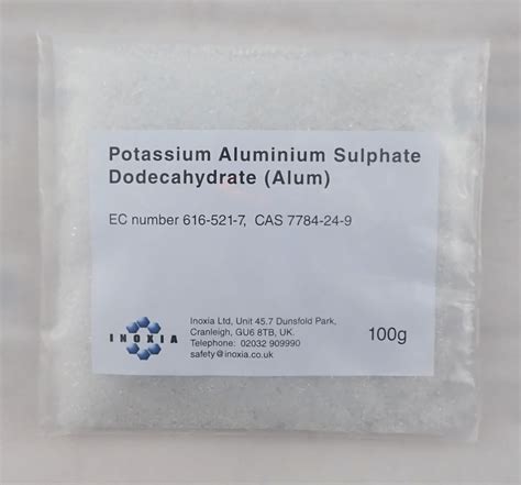 Buy Alum (Potassium Aluminium Sulphate) at Inoxia Ltd