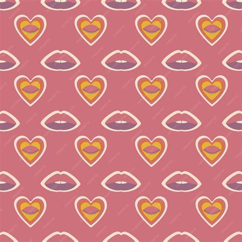 Aesthetics of the seventies. hippie seamless pattern. simple print with ...