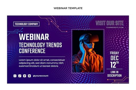 Gradient halftone technology webinar | Free Vector