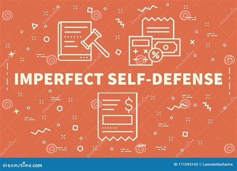 Conceptual Business Illustration with the Words Imperfect Self-defense ...