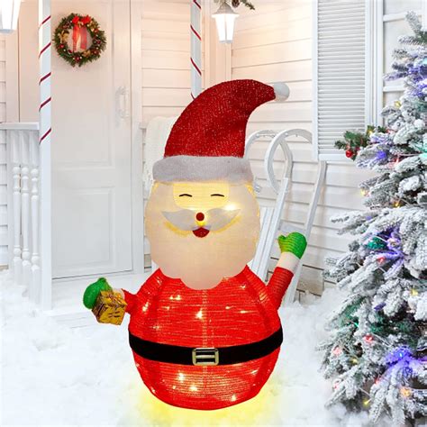 Buy yofit Lighted Christmas Santa Claus with 40 LED Lights, 28 Inch ...