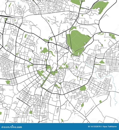 Map of the City of Samarkand, Uzbekistan Stock Illustration ...