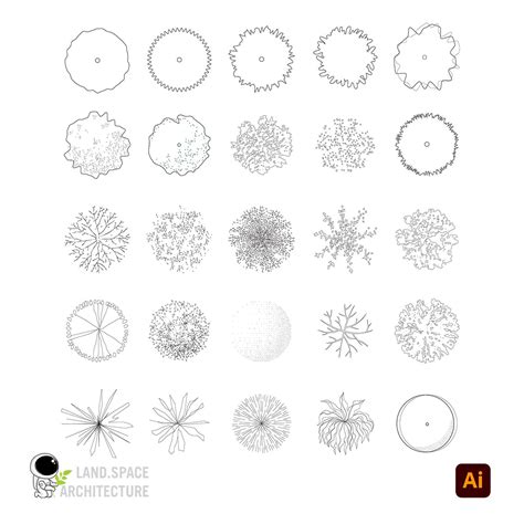 35 Tree Top View Vector Tree Brushes for Landscape Design – LandSpace ...