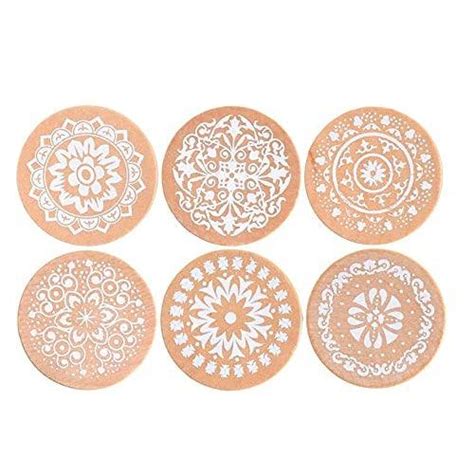 Oytra 6 Pc Wooden Round Block LACE Stamps