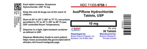 Rx only BUSPIRONE HYDROCHLORIDE - (buspirone hydrochloride tablets, USP) (Patient Instruction ...