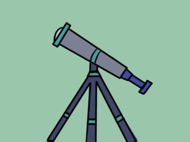 天文望远镜简笔画原创教程步骤