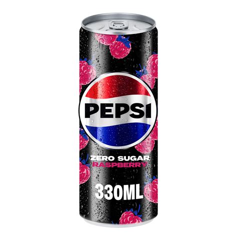 Pepsi Zero Sugar Raspberry Flavoured Cola, Carbonated Soft Drink, 320m ...