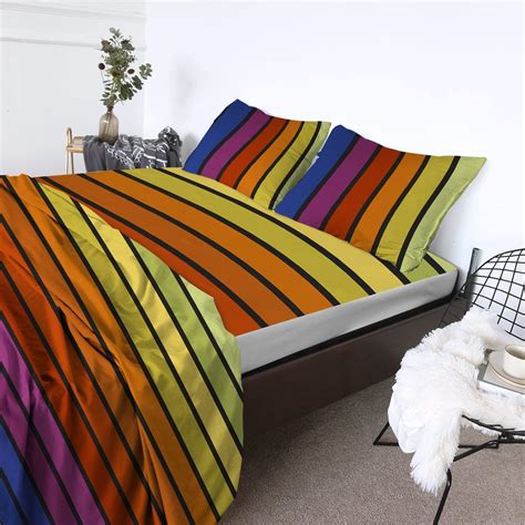 Amazon.com: BlessLiving Rainbow Stripes Sheets King Size 4-Piece ...