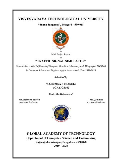1ga17cs162 sushumna cg report - VISVESVARAYA TECHNOLOGICAL UNIVERSITY