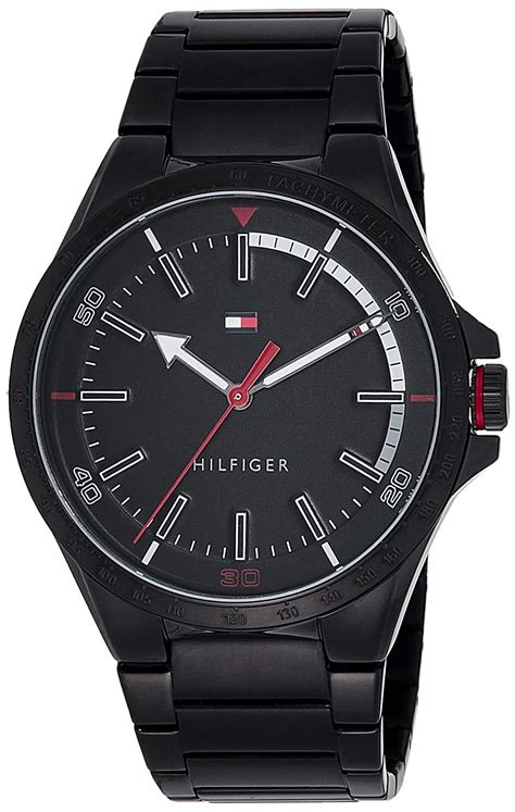 Tommy Hilfiger 1791525 Black Analog Men's Tachymeter Watch : Amazon.in ...