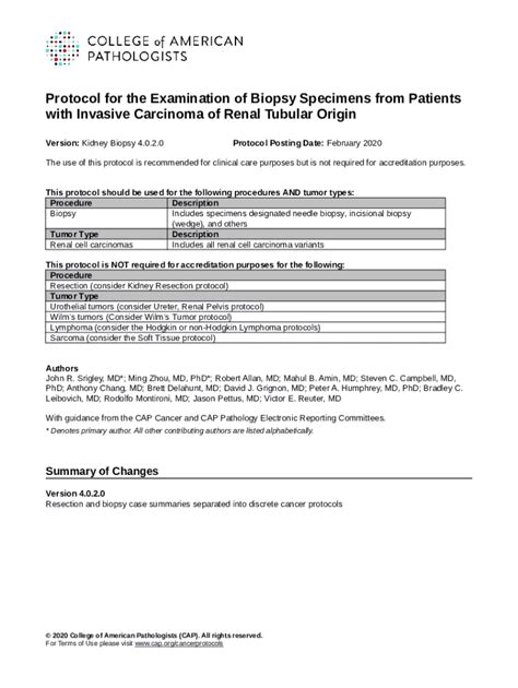 Protocol Biopsy After Kidney Transplant Doc Template | pdfFiller