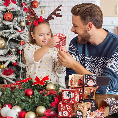 Buy LOKIPA Christmas Advent Calendar Boxes , 24 Days Kraft Paper Advent ...