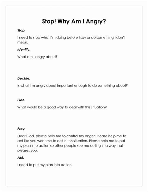 4 a's of stress management worksheet