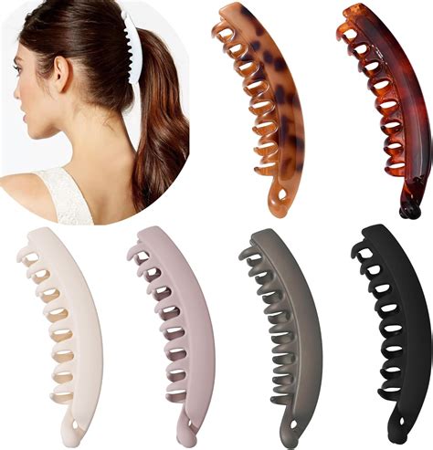6 Pieces Banana Hair Clips,5 Inch Large Banana Clip for Thin Fine Thick ...