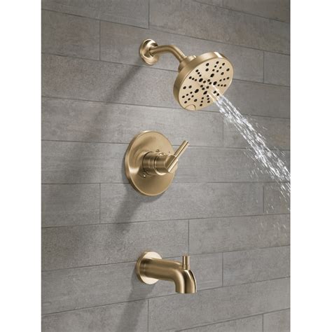 Delta Nicoli Champagne Bronze 1-handle Multi-function Round Bathtub and ...