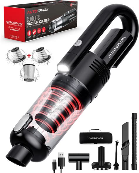 AutoSpark Car Vacuum Cleaner High Power, 39000 RPM Motor Handheld ...
