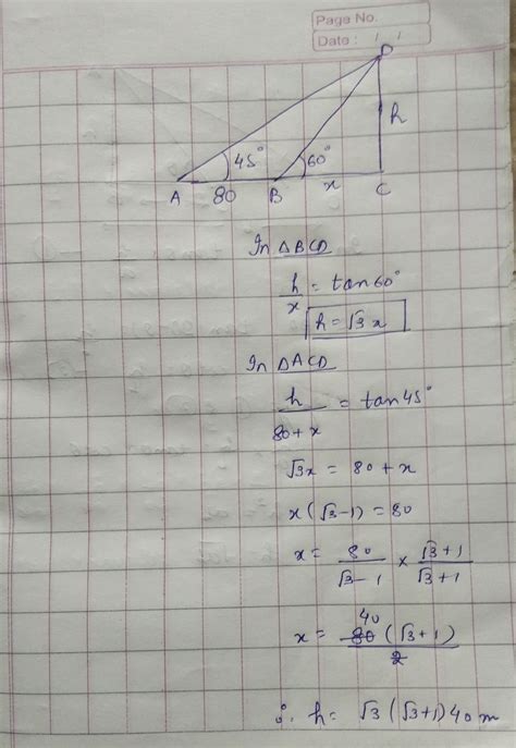 The angle of elevation of the top of a tower on a horizontal line ...