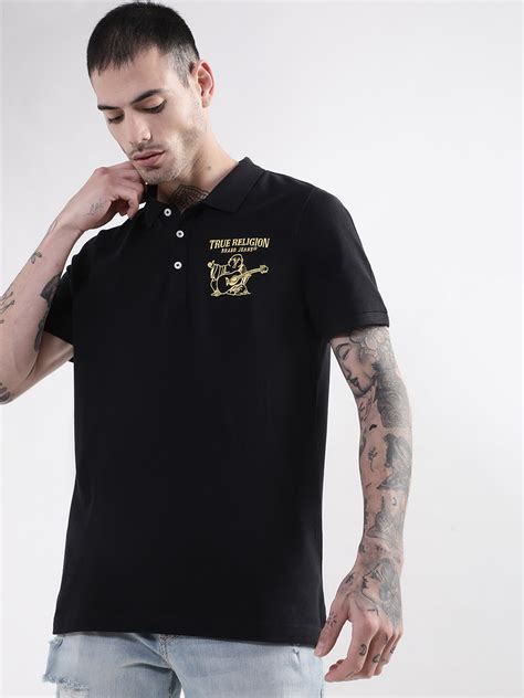 True Religion Black Regular Fit Polo Tshirt – Tshirt for Men | True ...