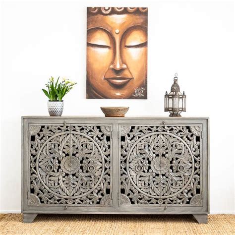 Arman Handicrafts | Wooden Carved Side Board | Wooden Antique Cabinet ...