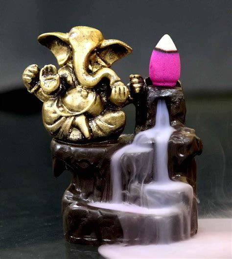 Buy eCraftIndia Ganesha Smoke Scented Backflow Cone Incenses (7 cm x 7 ...