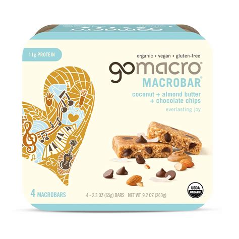 GoMacro MacroBar Organic Vegan Protein Bars - Coconut + Almond Butter ...